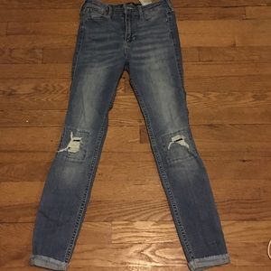 high rise crop supper skinny jeans